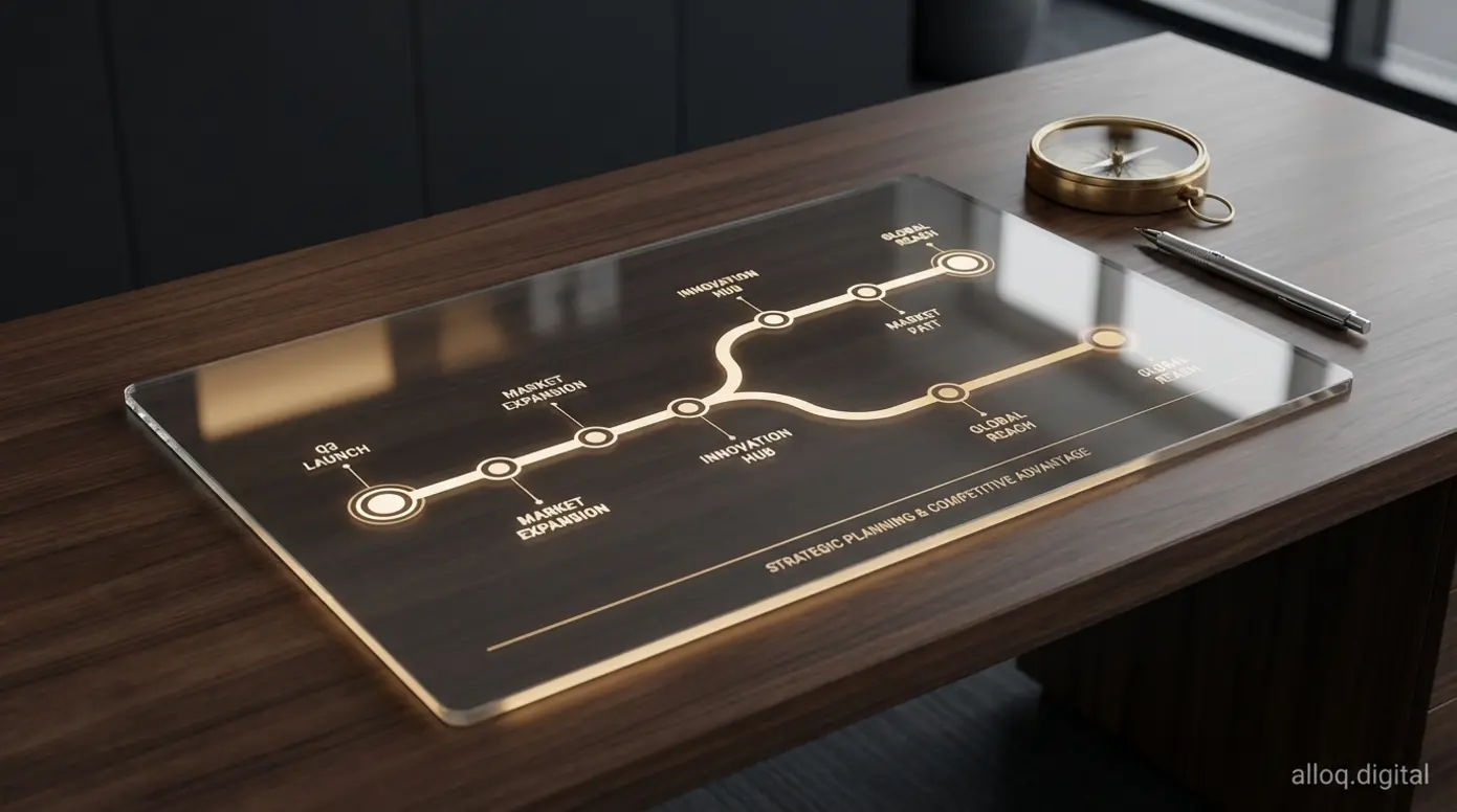 Strategische Roadmap für die Digitalisierung von KMU auf einem Schreibtisch
